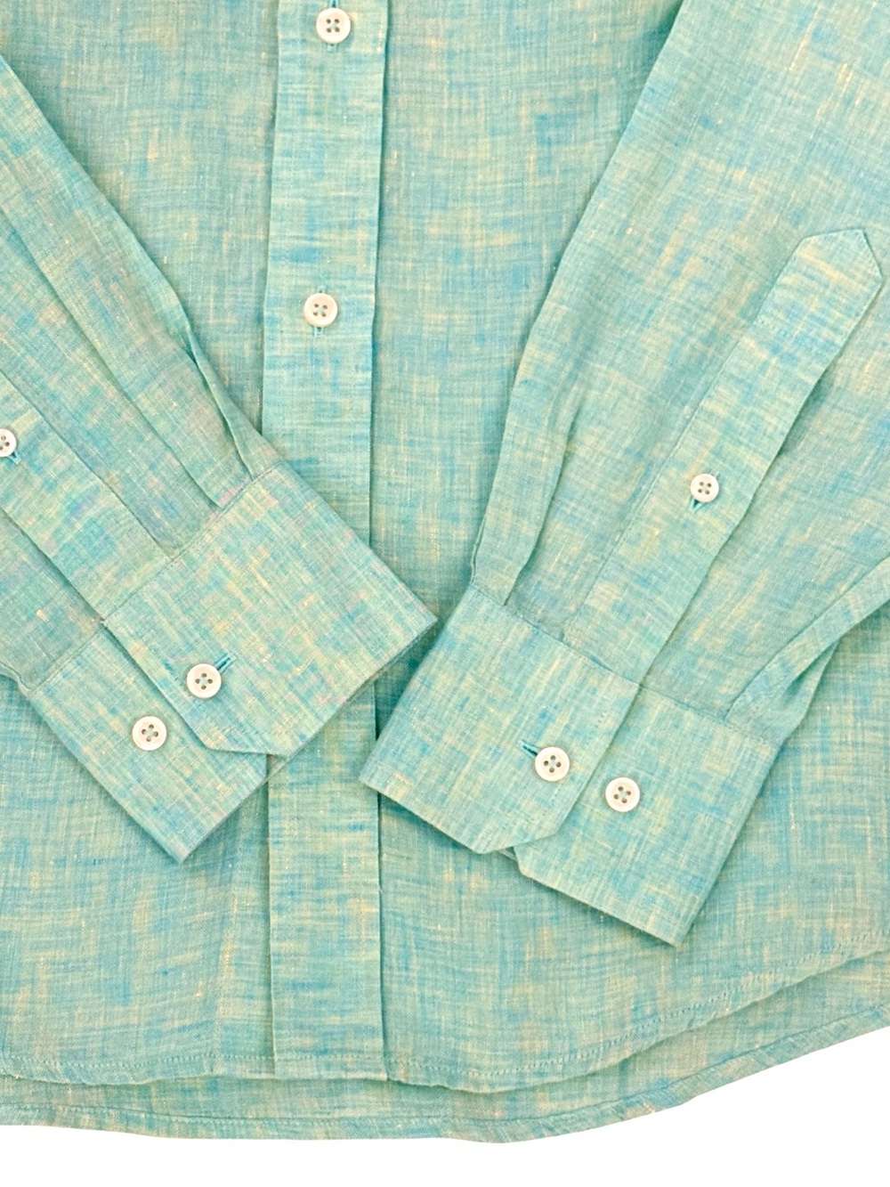 Southern Tide 100% Linen Aqua Turquoise Button Down Shirt Coastal Preppy Medium - Picture 7 of 16